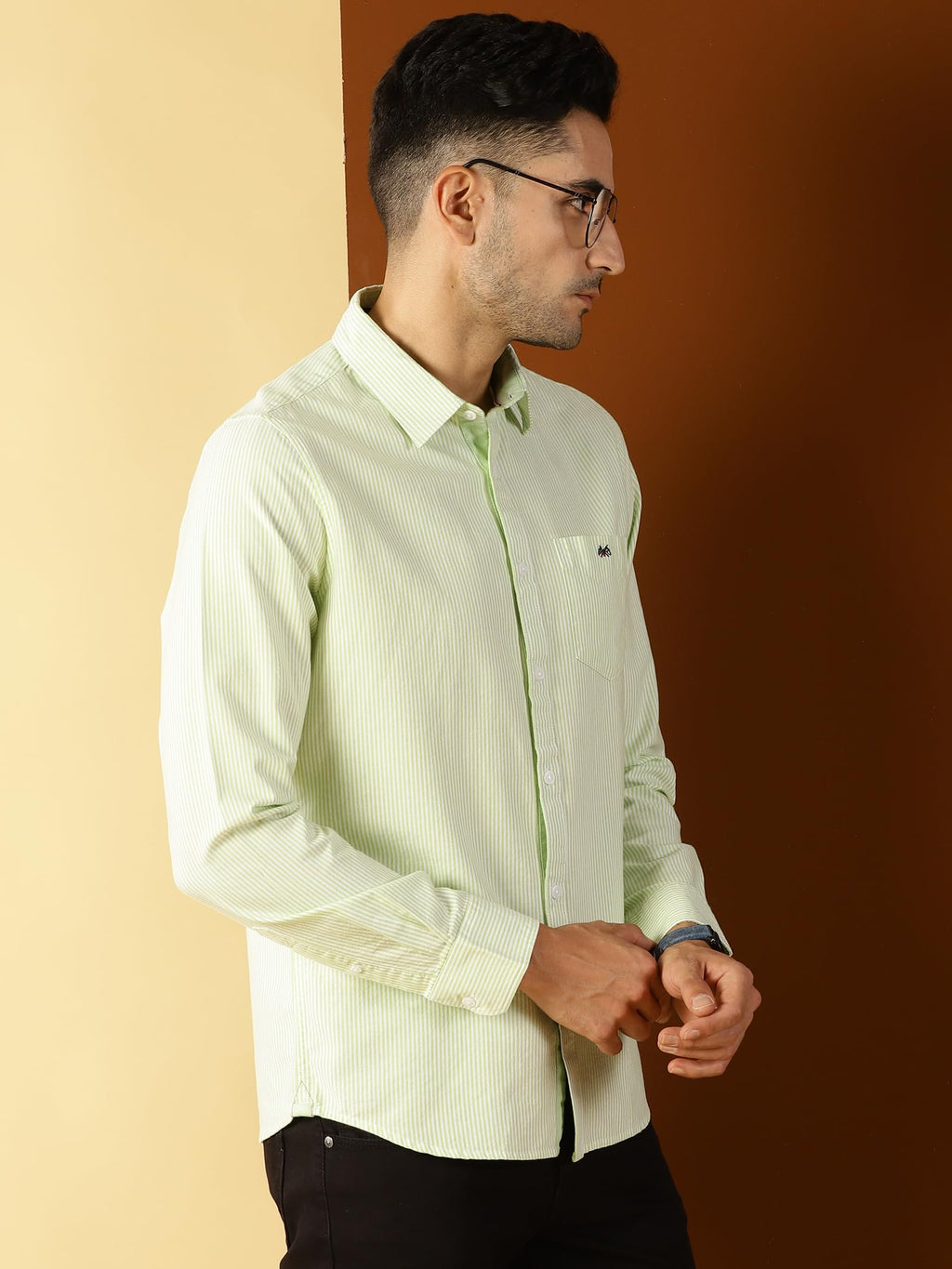 Thomas Scott Mens Slim Fit Casual Shirt Olive
