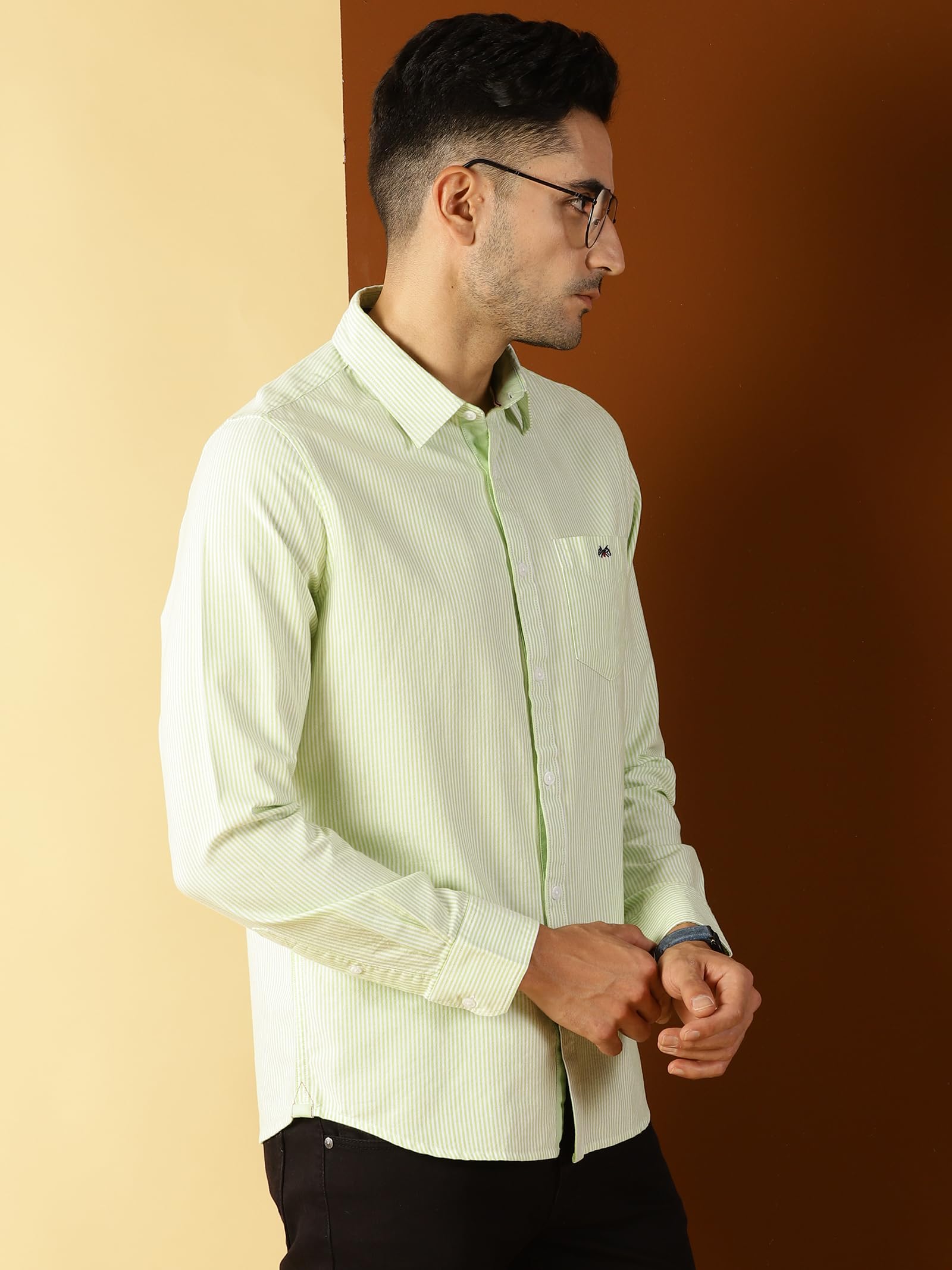 Thomas Scott Mens Slim Fit Casual Shirt Olive