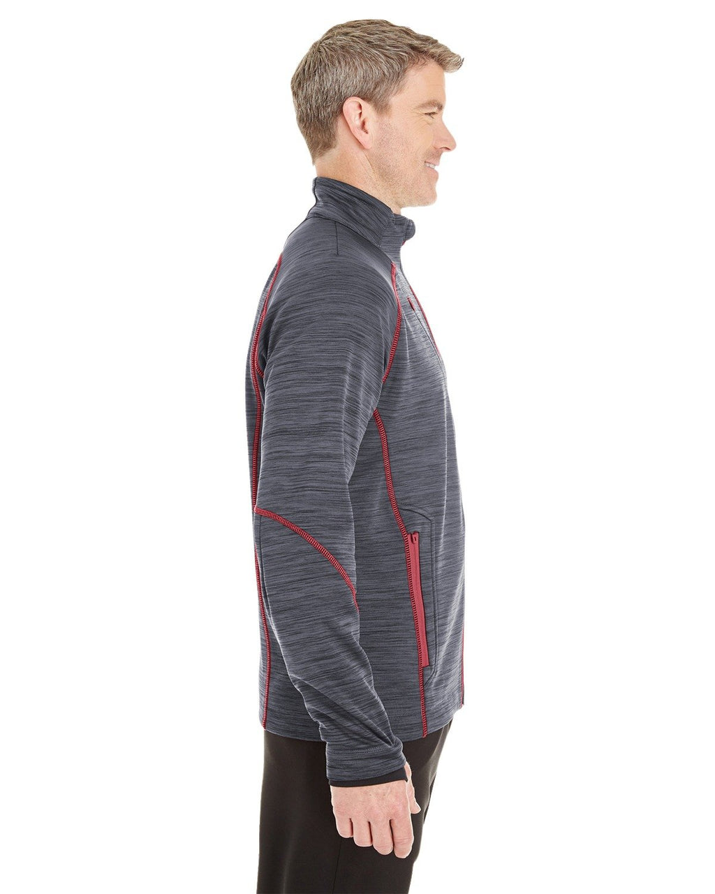 Mens Flux Mlange Bonded Fleece Jacket - cARBON OLY RED - S(D0102H7NVW8)