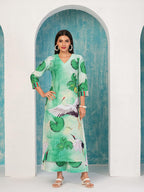 ANNI DESIGNER Women s Cotton Blend Kurta with Palazzo, See Green, S