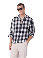 The Indian Garage Co Mens Relaxed Fit Checkered Resort Wear Sweater