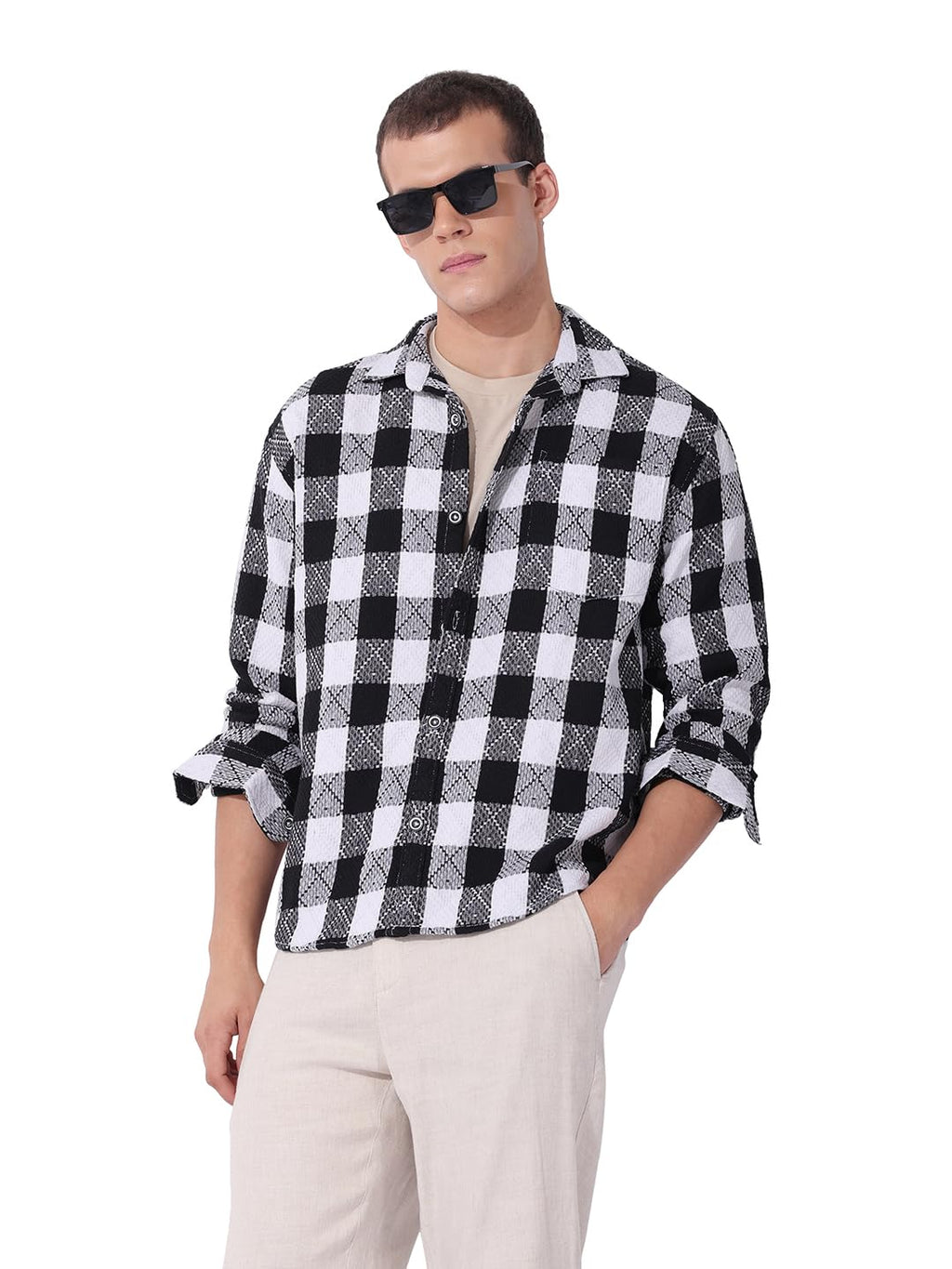 The Indian Garage Co Mens Checkered Relaxed Fit Shirt