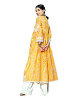 Ishin Women Cotton Embroidered Pleated Anarkali Kurta