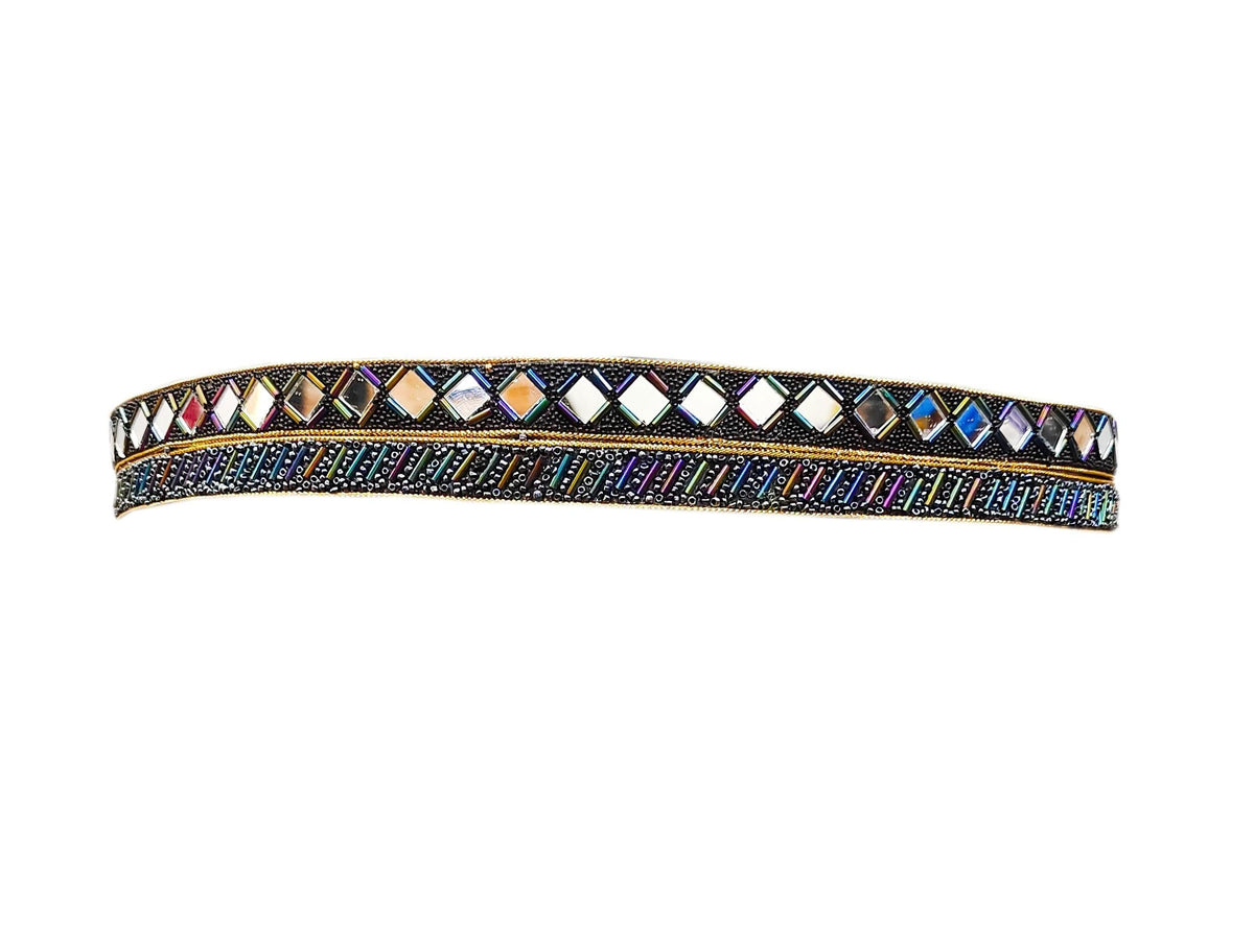 Purala Saree Waist Hip Belt Kamarband Cros Val (Black) 34
