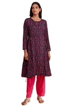 W For Woman Folksong By W Round Neck Kurta Block Print 42 L Full Slv Multicolour