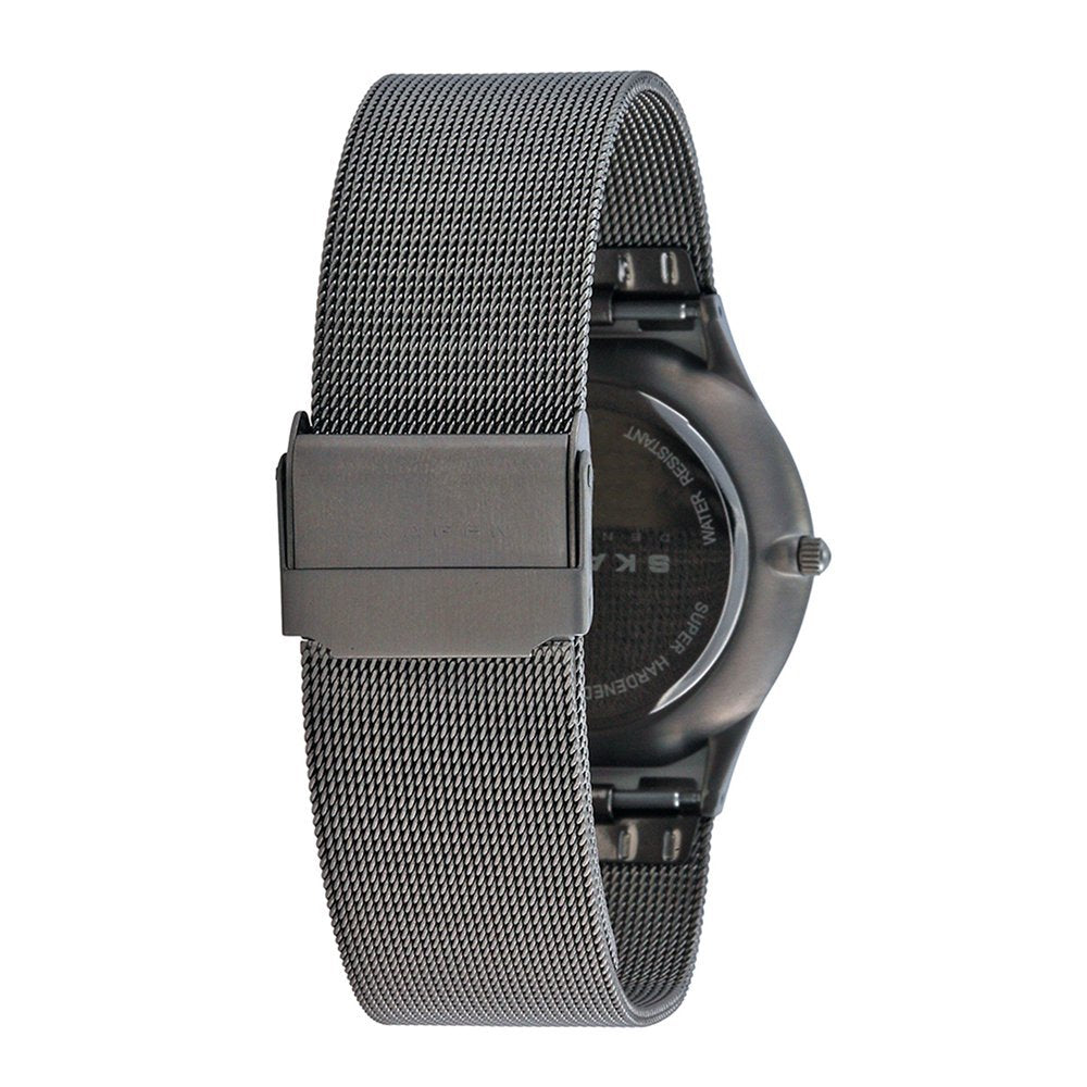 Skagen Men's Sundby Three-Hand Date Charcoal Gray Titanium Mesh Band Watch (Model: 233XLTTM)
