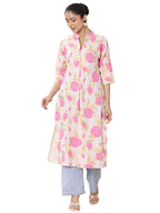 Libas Womens Printed Cotton Blend Straight Kurta For Women