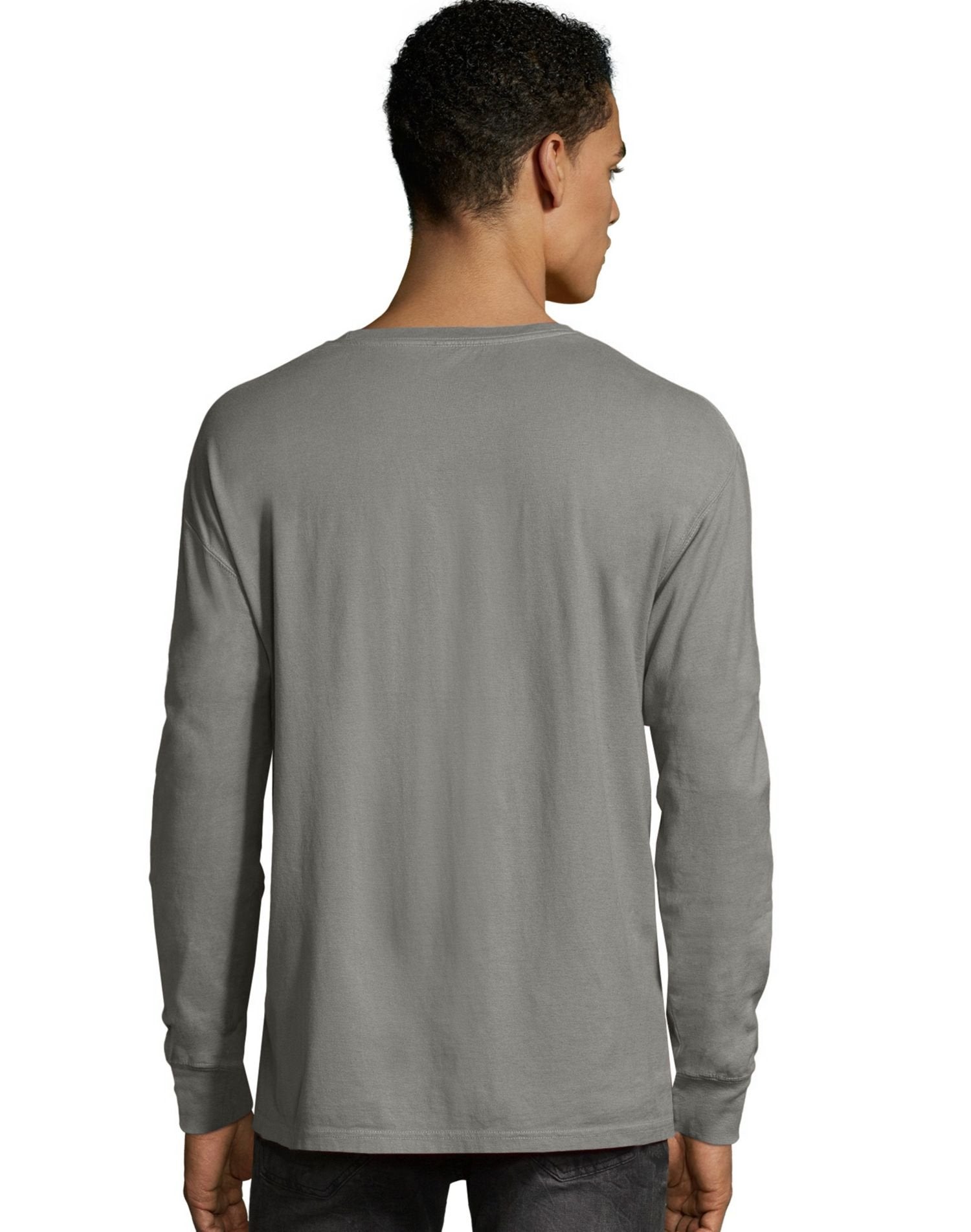 Unisex garment-Dyed Long-Sleeve T-Shirt - BLAcK - S(D0102H7DE0J)