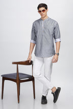 Be Active MenS Stripes Cotton Blend Short Kurta With Mandarin Collar || Short Kurta For Men Cotton || Stylish Short Kurta || Sh