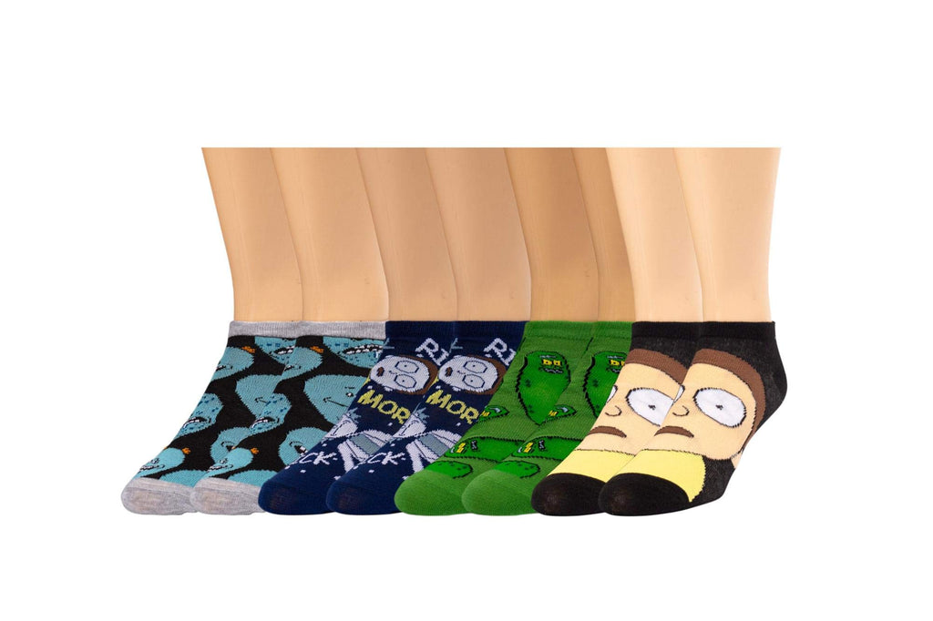 Rick and Morty Low-Cut Unisex Ankle Socks 5-Pair Gift Set | Pickle Rick Themed Geeky Apparel | Casual Novelty Socks For Men And 