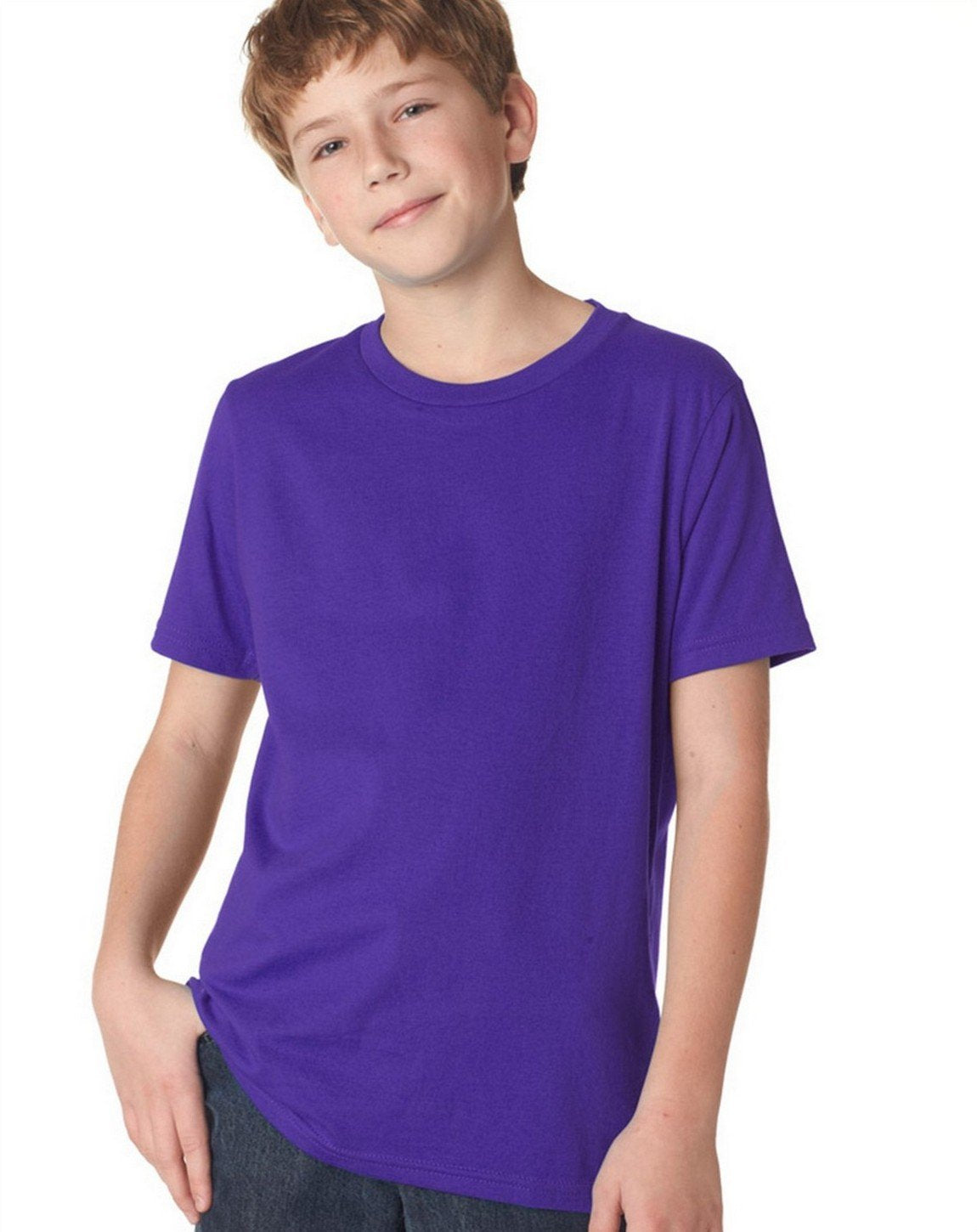 Youth Boys cotton crew - KELLY gREEN - XS(D0102H7NPDT)