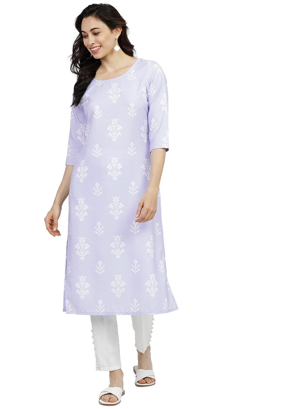 Ketch WomenS Polyester Regular Fashion Kurta (Khku000030_Mauve), 2Xl