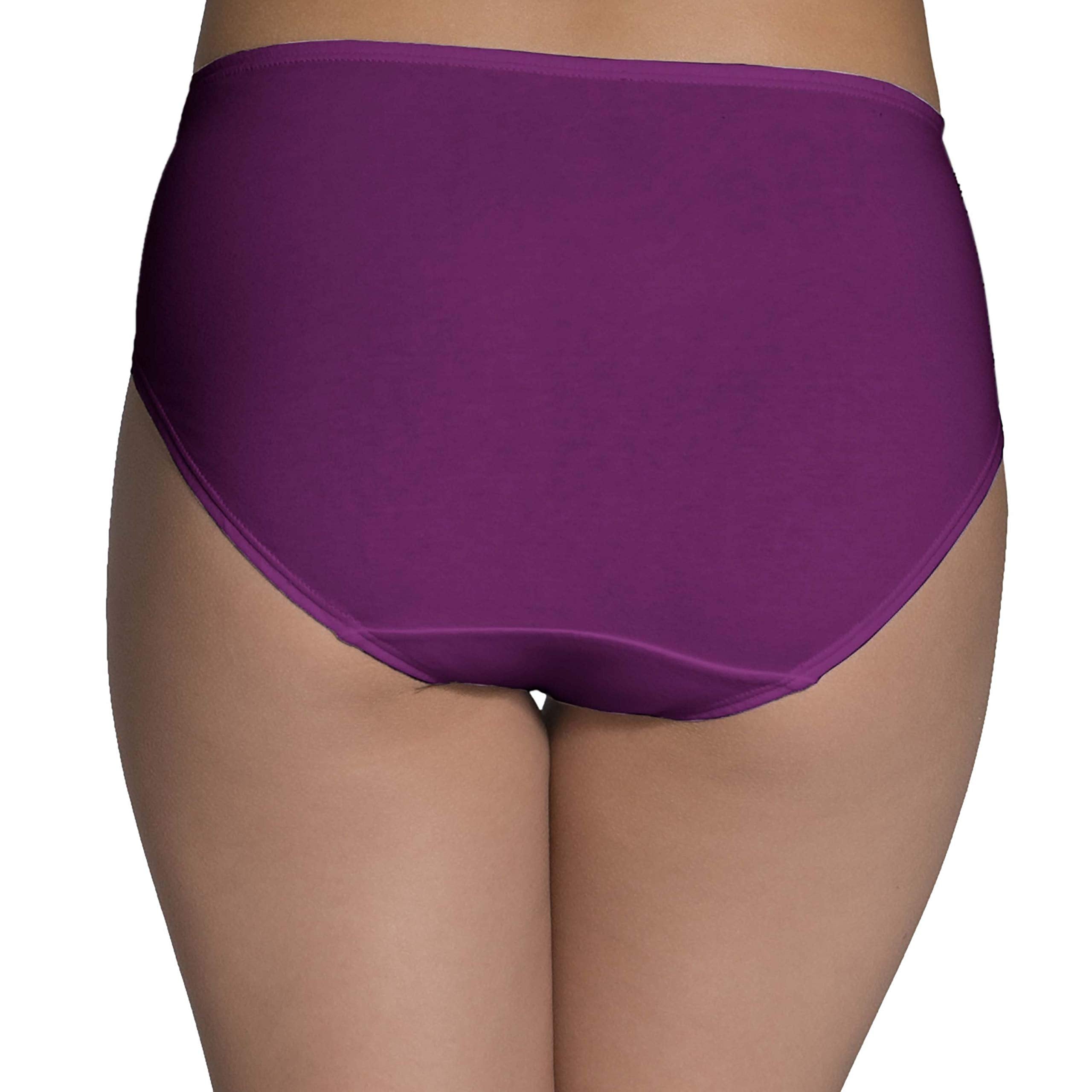 Fruit of the Loom Women's 6 Pack Comfort Covered Waistband Hi-Cut Panties, Assorted, 9