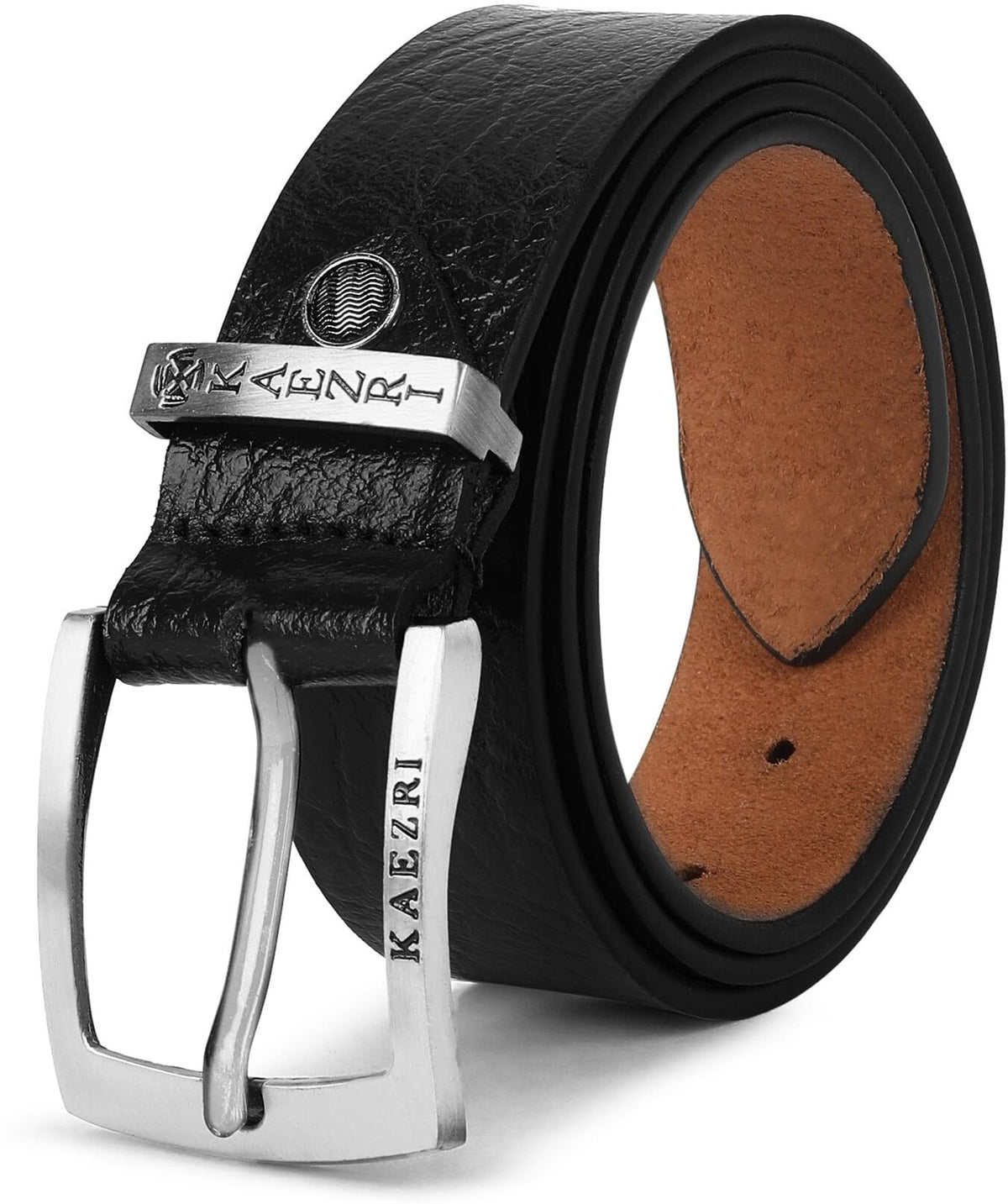 Generic Men Evening Party Formal Casual Black Genuine Leather Wide Embroidered Buckle Belt Size 364 38