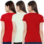 Preneum Womens Cotton Regular Fit Latest Graphic Stylish Printed Short Sleeves Casual T-Shirt || Trends & Stylish (Pack 3), Dar