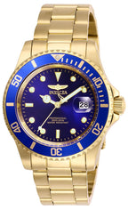 Invicta Men 's Pro Diver Quartz Watch with Stainless Steel Strap, Gold/Blue, 20 (Model: 26974)