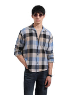 The Indian Garage Co Mens Relaxed Fit Checkered Cutaway Collar Long Sleeves Sweater