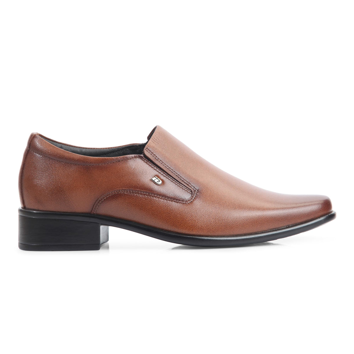 ID Mens Formal Comfortable Lightweight Leather Slip On Shoes Tan 7