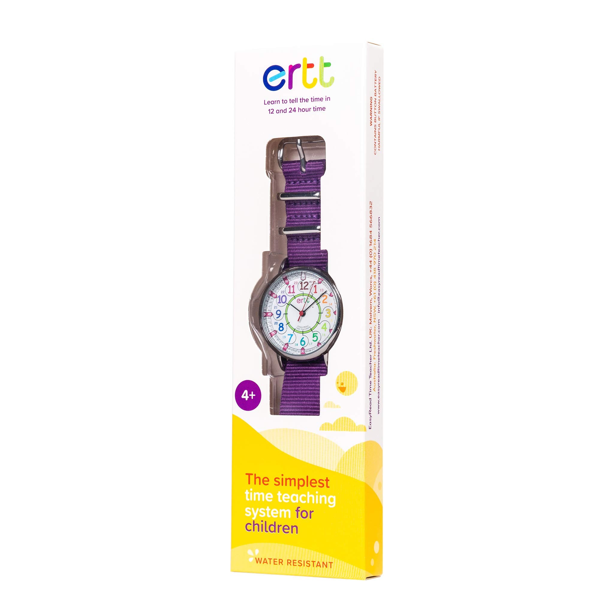 EasyRead Time Teacher Kids Watch - Back to School Gift - Girls & Boys Watches for Kids - Analog Teaching Watch - Tell The Time C