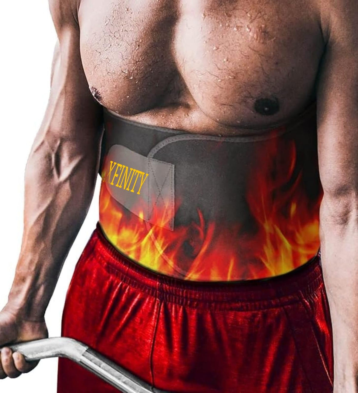 Xfinity Fitness Sweat Slim Belt For Men & Women | Neoprene Sauna Waist Trainer | Adjustable Stomach Belt For Workouts | Fits Up  26-46