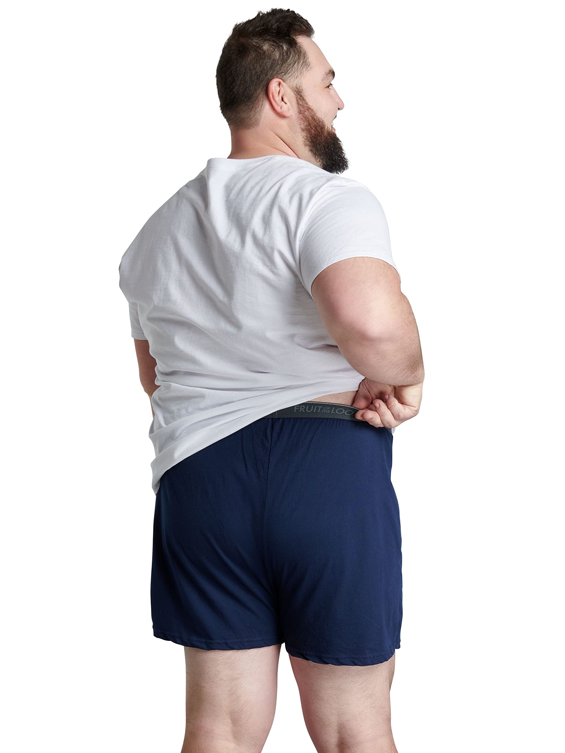 Fruit of the Loom Men's Tall Tag-Free Underwear, Big Man-Knit Boxer-3 Pack Colors May Vary, 5X-Large