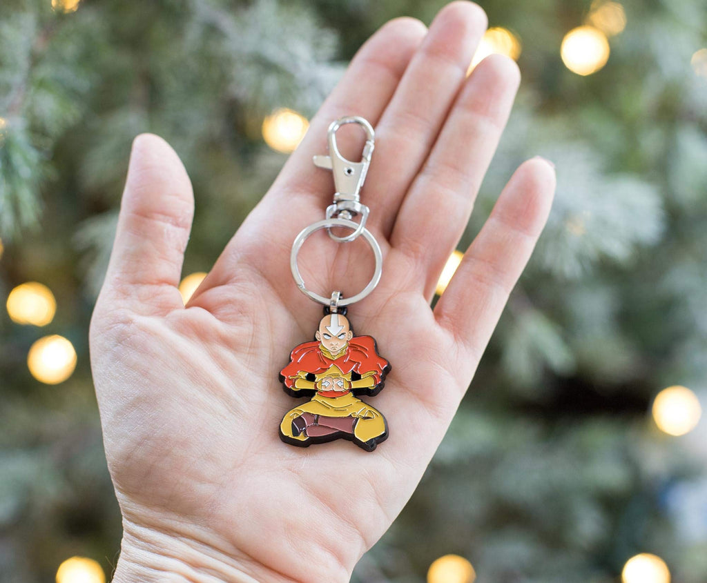 Avatar: The Last Airbender Aang Enamel Pendant Keychain | Cute Anime Key Ring Accessories With Purse Charm for Handbag, Wallet,
