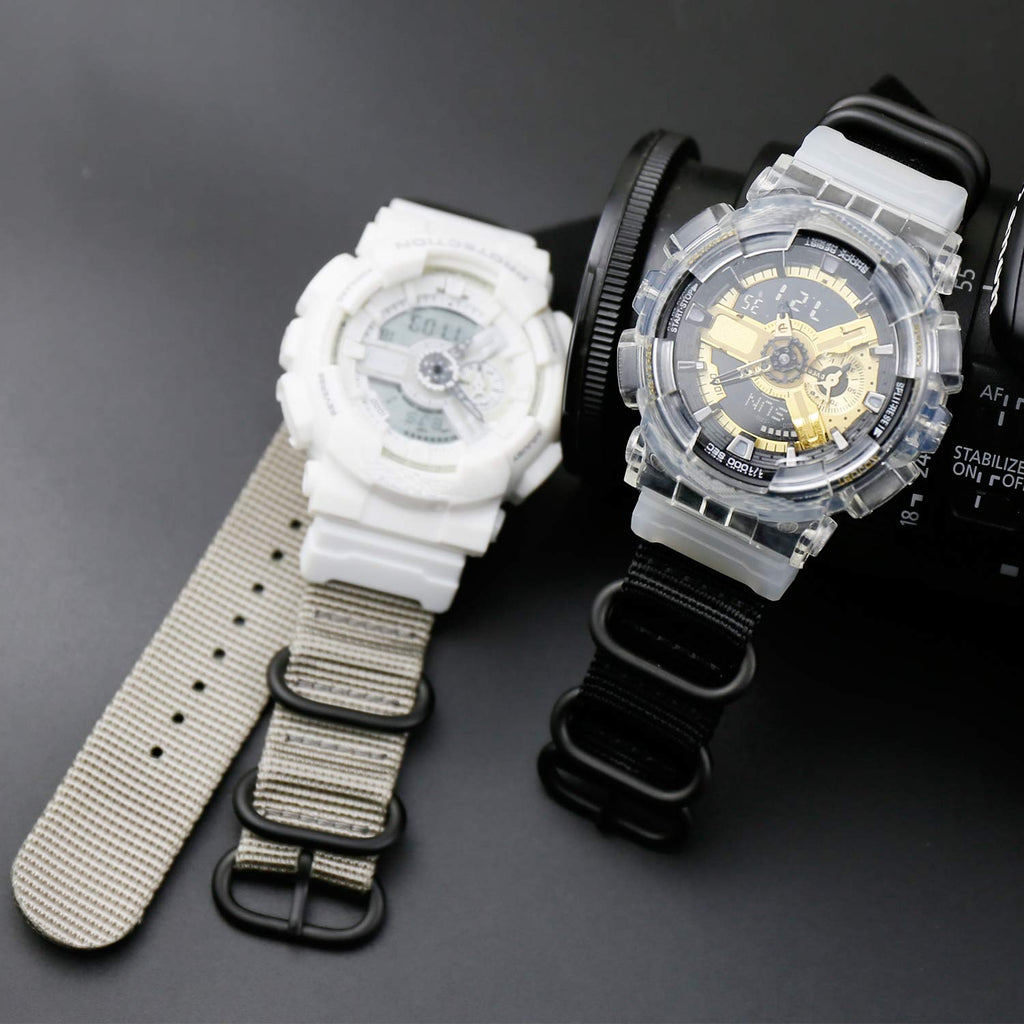 KHZBS Men's Nylon Watch Strap + Adapter for Casio G-shock GA100 GA110 G8900 GW6900 DW5600 G-5600E GWM-5610 GWX5600 Sports watch