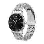 Emporio Armani Men's Three-Hand Date Silver Stainless Steel Bracelet Watch (Model: AR11600)