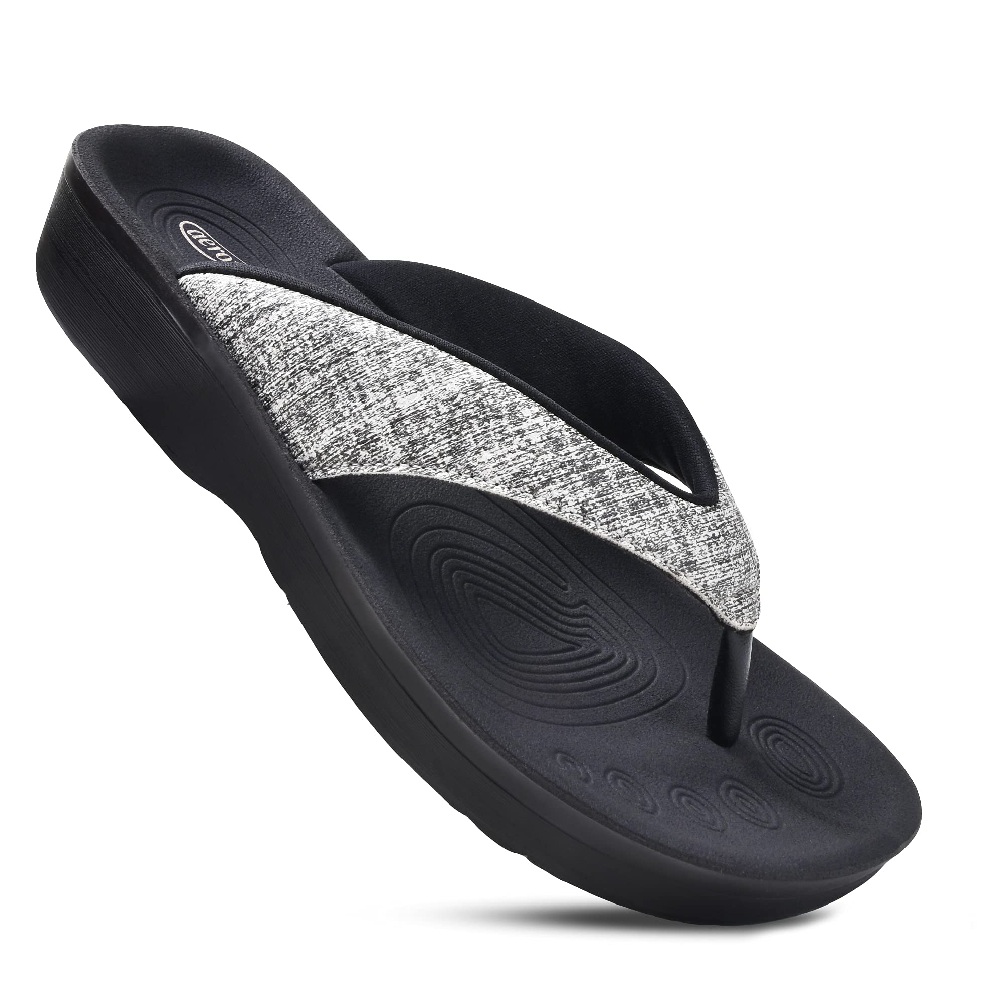 AEROTHOTIC Slip On Recovery Footwear Plantar Fasciitis Flip Flops for Women Yoga Mat Outdoor Walking Beach Ladies Arch Support S