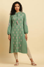 W For Woman Women'S Polyester Geometric Kurta & Tight