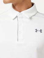Under Armour Men's Tech Golf Polo, White (100)/Graphite, Large Tall