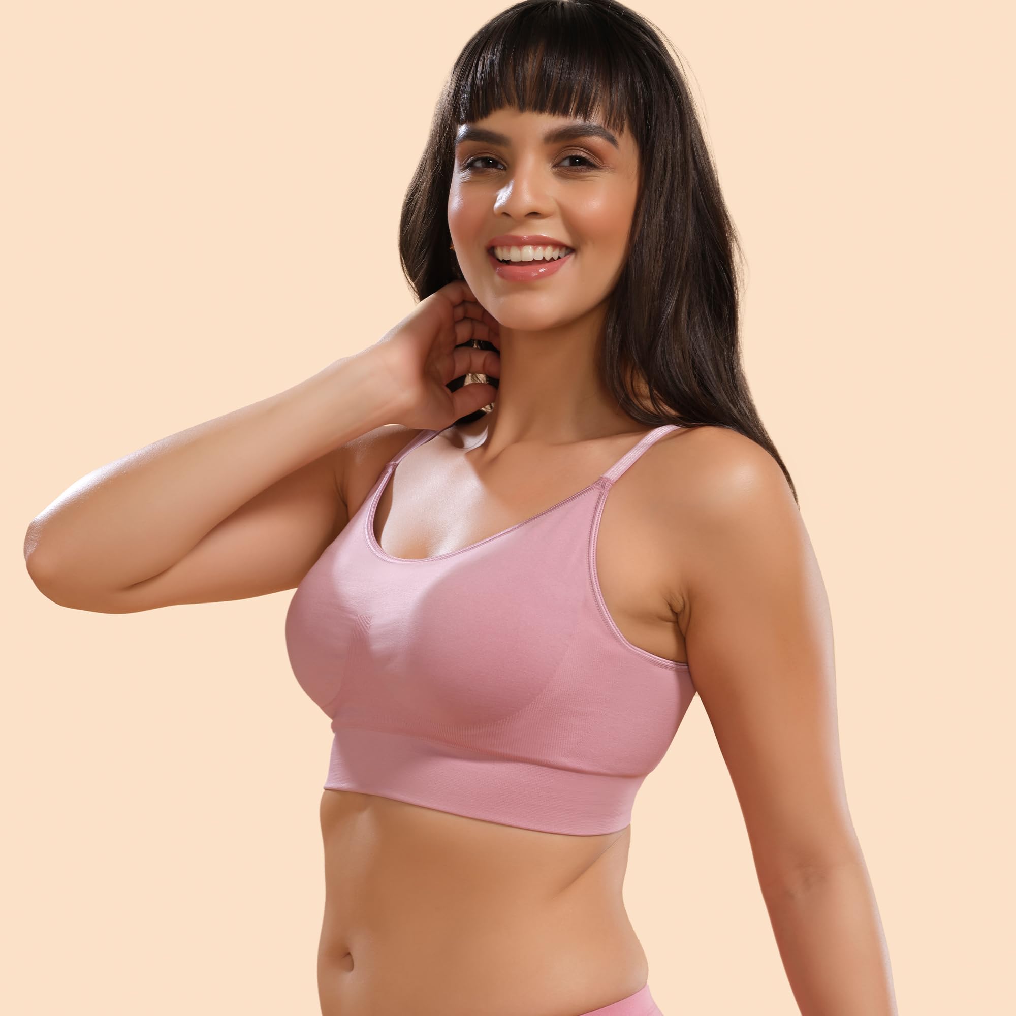 Enamor Womens F037 Nylon Blend Ultimate Comfort Smoothening No Pinch T-Shirt Bra - Padded Non Wired Full Coverage(F037-Orchid S