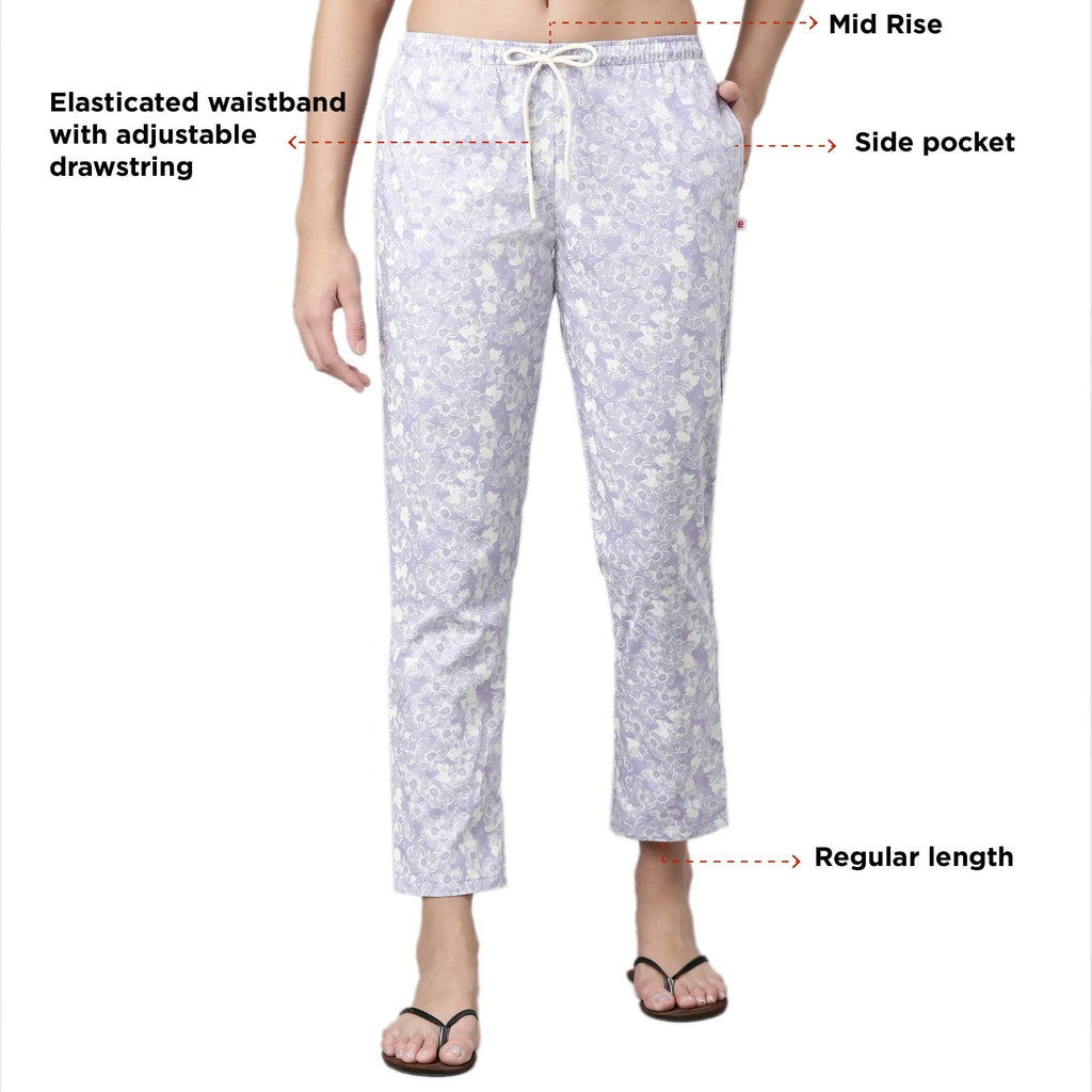 Enamor E4A5 Mid-Rise Straight Leg Pant for Women with Side Pockets