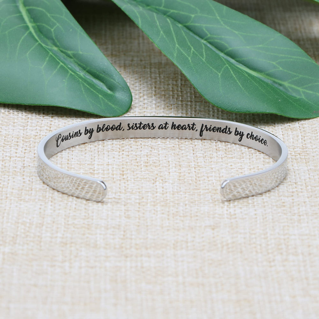 JoycuFF Birthday Gifts for Cousin from Auntie Bracelets for Cousin Gifts for Women Inspirational Stainless Steel Friends Sisters