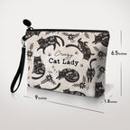 Hglian Cat Makeup Bag,Cat Cosmetic Bag Zipper Pouch Travel Toiletry Bag,Cat Purse Cute Black Cat Themed Gifts for Women Cat Love