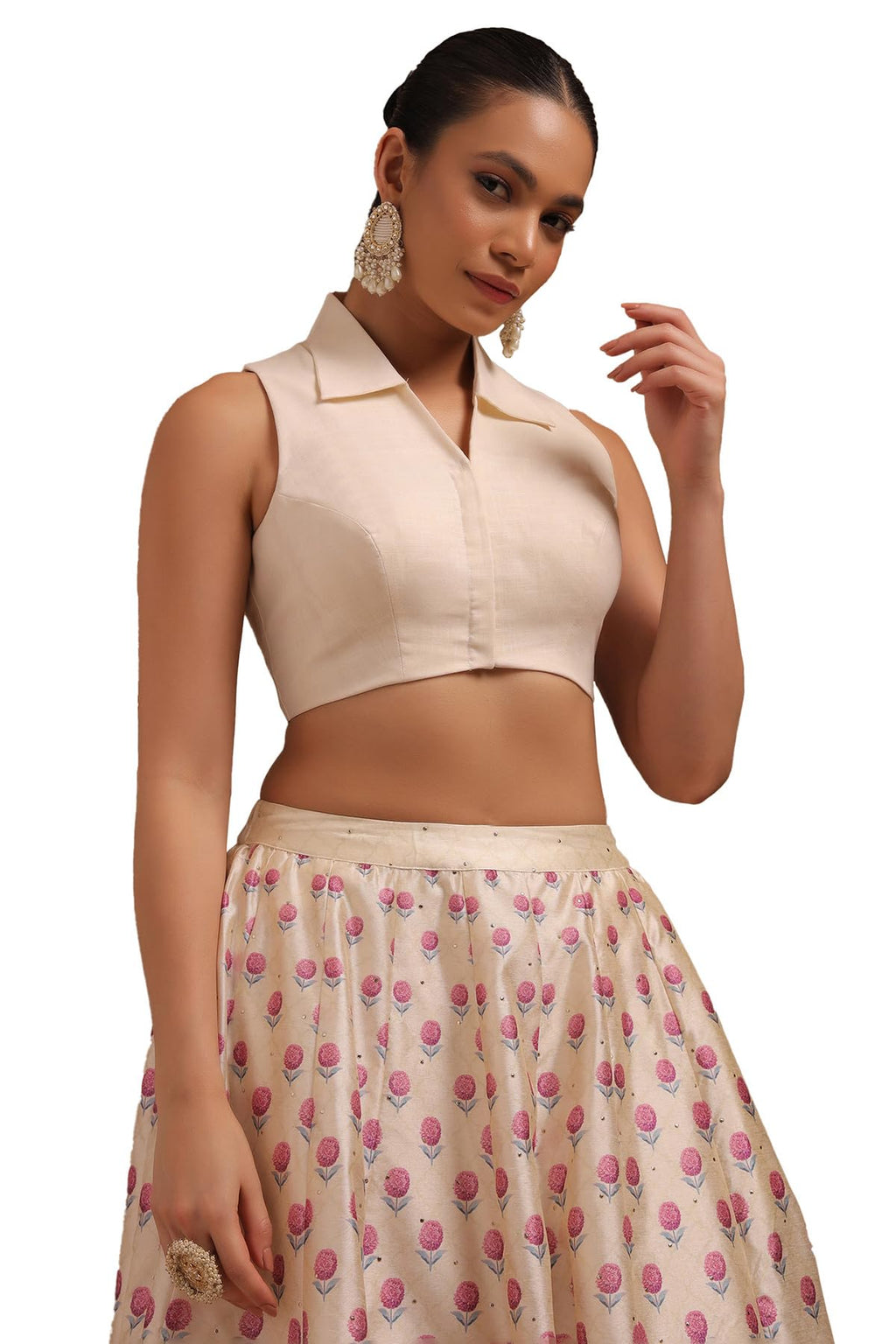 Soch Women Linen Solid Sleeveless Regular Fit Blouse