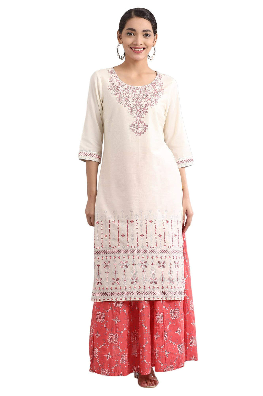 Aurelia Women'S Rayon Regular Kurta (21Fea11251-501264_Off White_Xs)