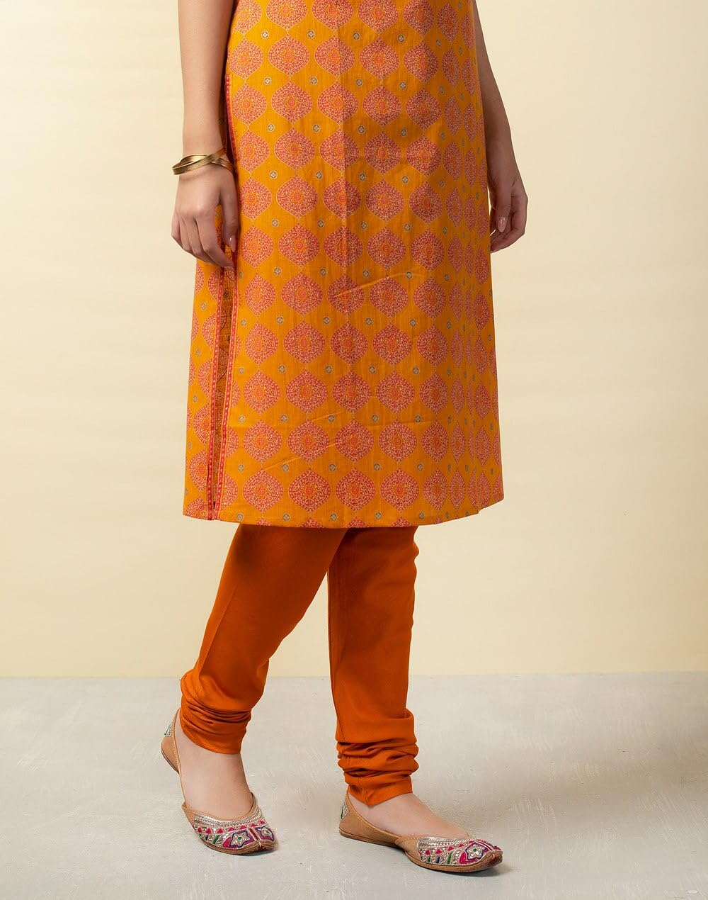 Fabindia WomenS Viscose Silk Churidar (1014219Rust_Rust