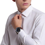 A|X ARMANI EXCHANGE Men's Stainless Steel and Brown Leather Watch (Model: AX2133)