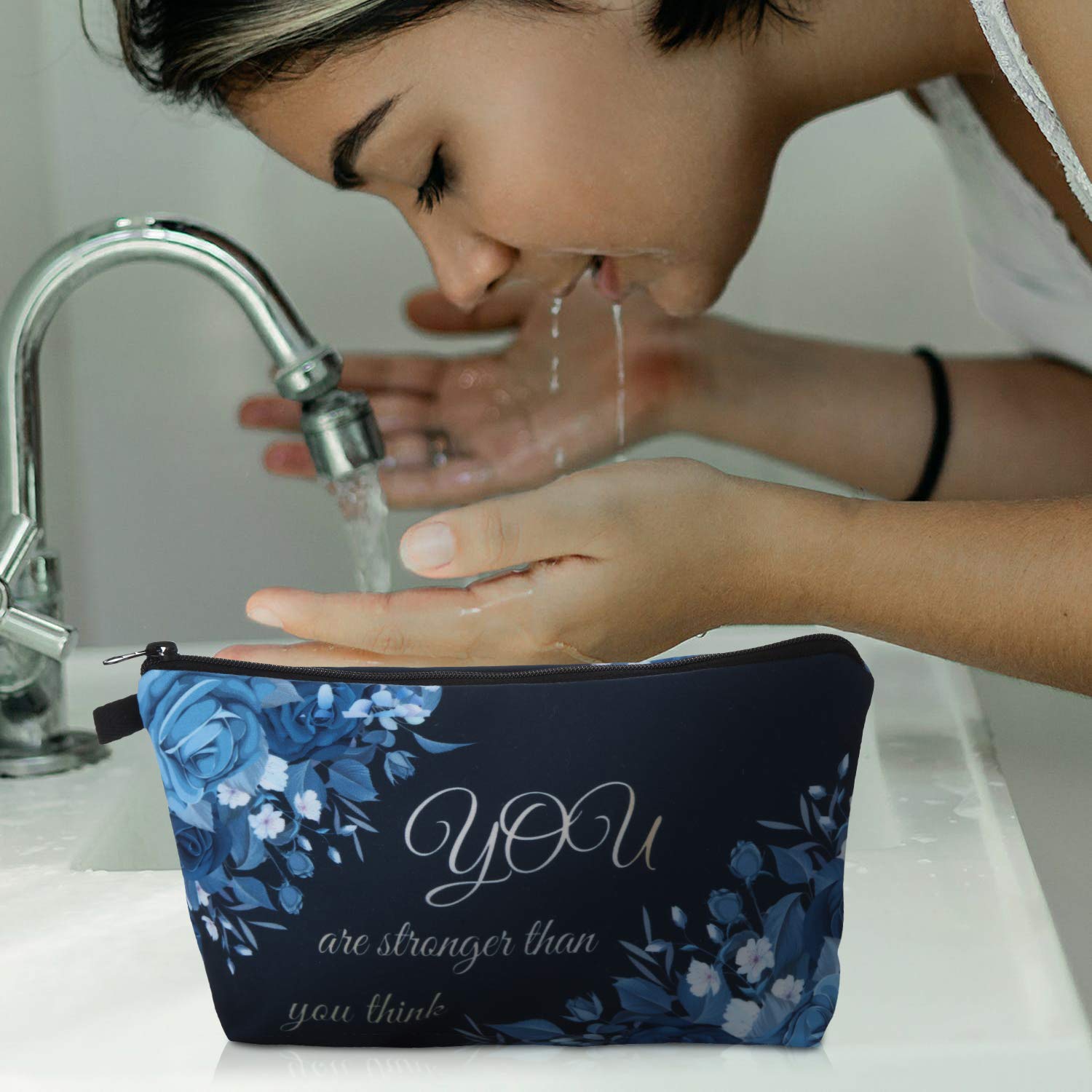 6 Pieces Makeup Bag Toiletry Pouch Waterproof Cosmetic Bag with Mandala Flowers Llama Sloth Unicorn Patterns, 6 Styles (Floral S