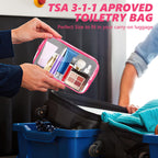 AURUZA 6 PACK Clear Toiletry Bag, TSA Approved Cosmetic Makeup Bags Set, Portable Travel Makeup Bags Zipper PVC Cosmetic Pouch A