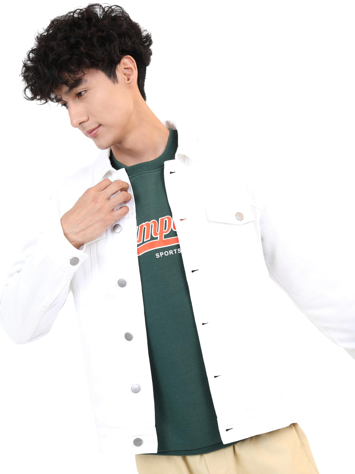 Ketch MenS Cotton Trucker Short Length Jacket (Khjk000080_White, Medium