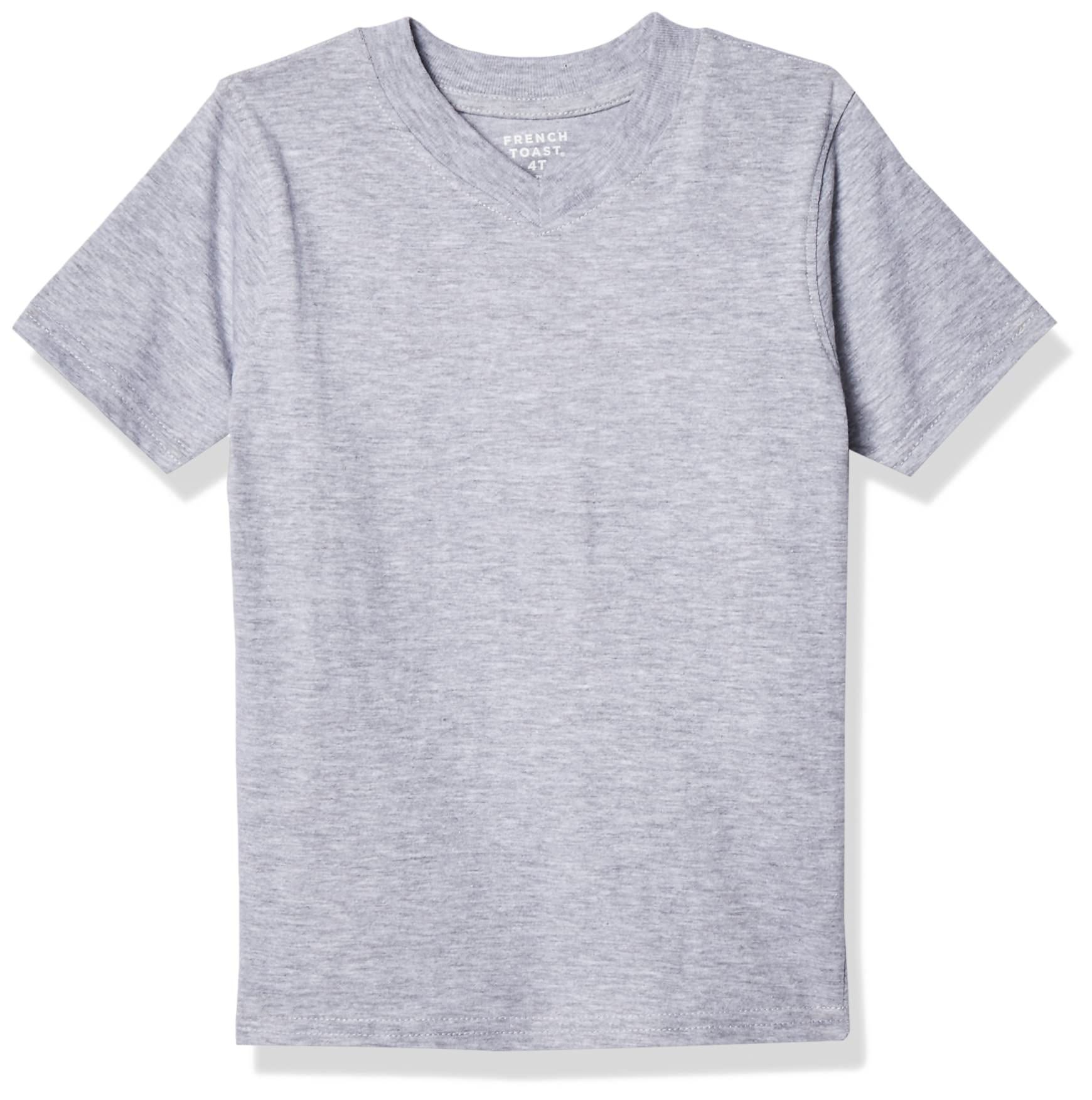 French Toast boys Short Sleeve V-neck Tee T Shirt, Heather Gray, 3 US