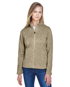 Ladies Bristol Full-Zip Sweater Fleece Jacket - gREY HEATHER - XS(D0102H763W6)
