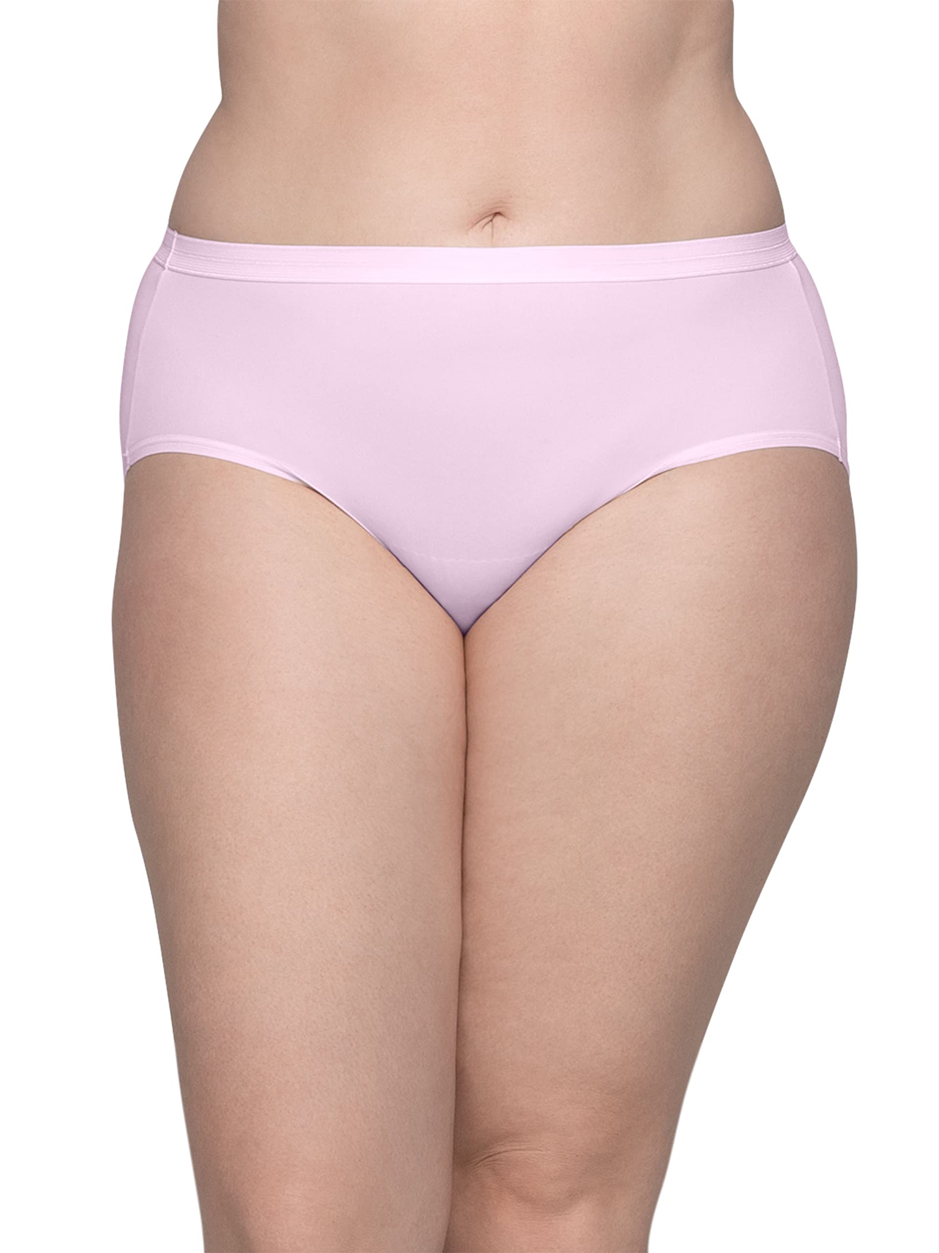 Fruit of the Loom Women's Lightweight Microfiber Underwear, Smooth Under Clothes, Available in Plus Size, Brief-10 Pack-Black/Wh