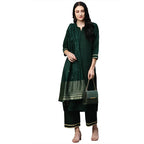 Gosriki Women'S Ruby Cotton Straight Kurta With Palazzo & Dupatta (Game Green Sty_S_Green_Small)