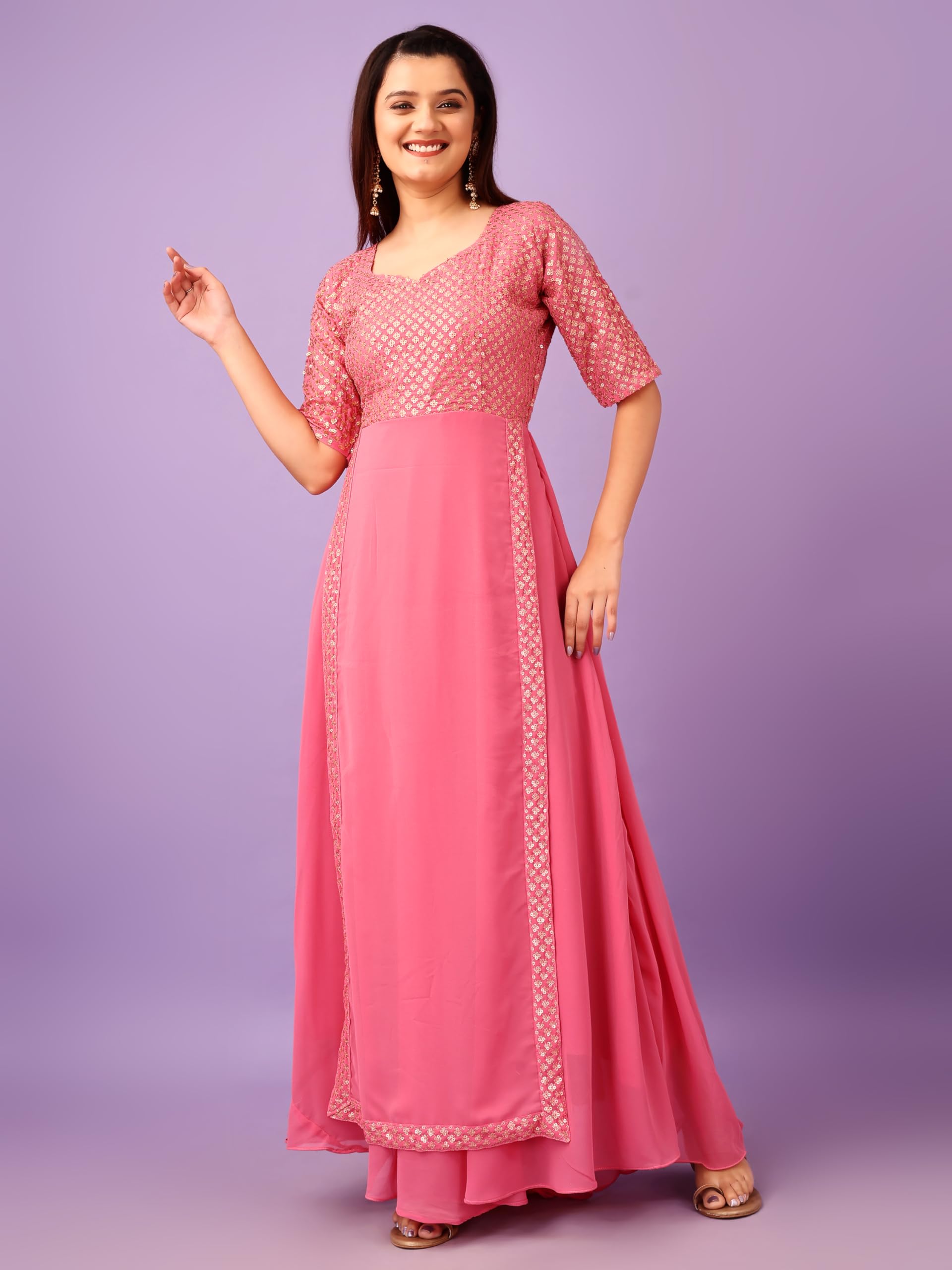Fashion Basket Faux Georgette Anarkali Kurta Set For Women