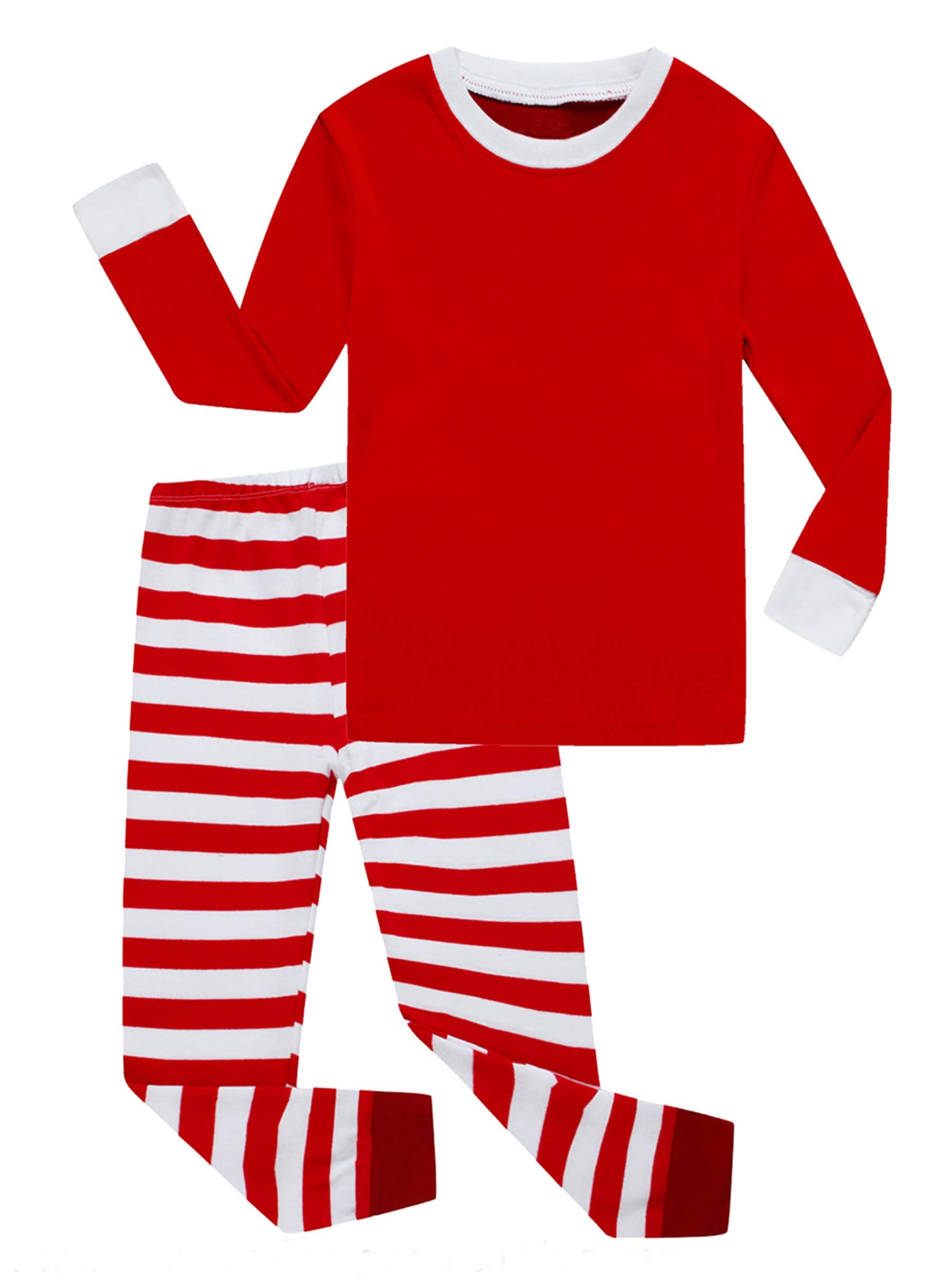 Family Feeling Little Girls Boys Matching Christmas Pajamas Sets 100% Cotton Sleepwears Toddler Kids Pjs Size 4T Striped