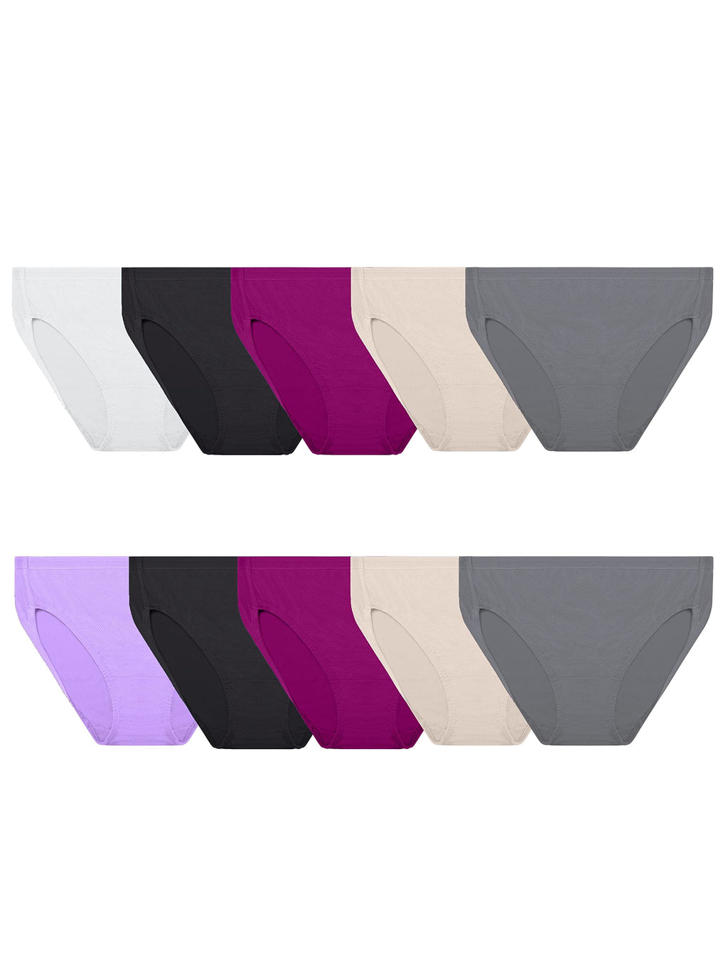 Fruit of the Loom Women's Breathable Underwear, Moisture Wicking Keeps You Cool & Comfortable, Available, Micro Mesh-Plus Size H