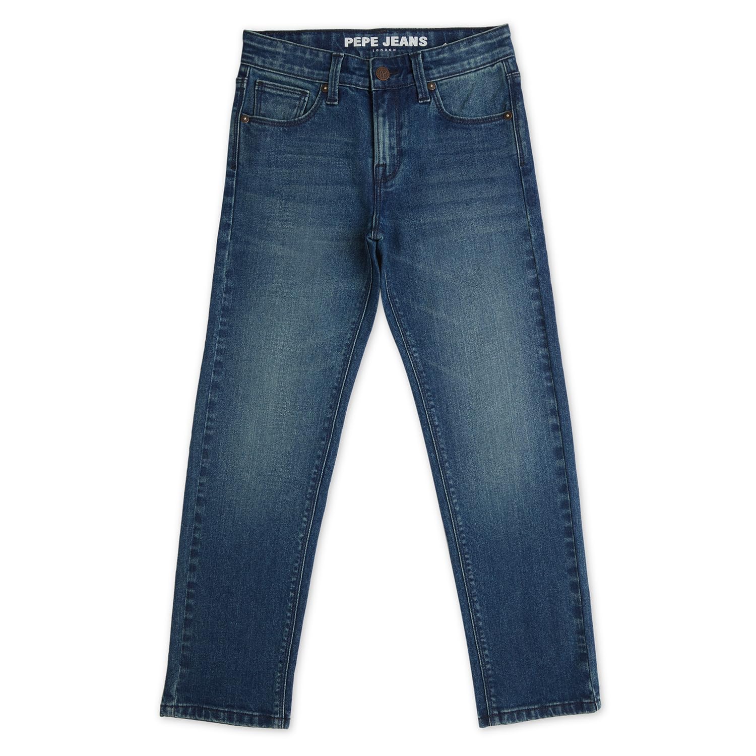 Pepe Jeans BoyS Relaxed Jeans (Pb202184Q03_Dark Tint_Mid Indigo Blue